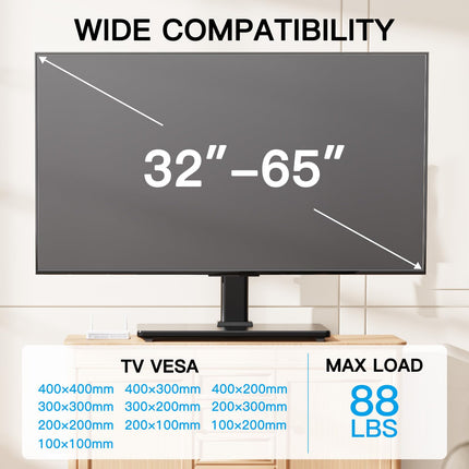 Universal Swivel TV Stand Table Top 32-65 inch TV Height Adjustable Heavy Duty