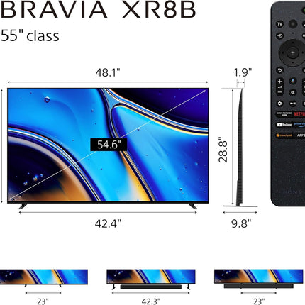 Sony 55-Inch BRAVIA XR8B OLED 4K HDR Google TV (K-55XR8B)