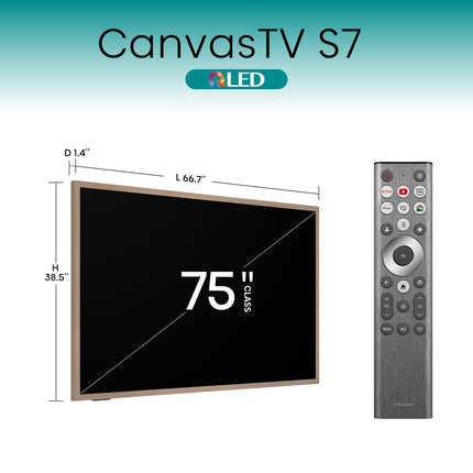 Hisense 75-Inch S7N CanvasTV QLED 4K Google Smart TV (75S7N, 2025)