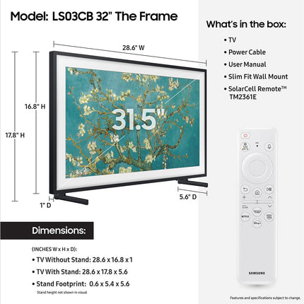 Samsung 55-Inch The Frame LS03F 4K QLED Smart TV (2025)