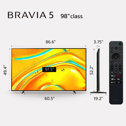 Sony 65-Inch BRAVIA 5 Mini LED 4K HDR Google TV (K-65XR50)