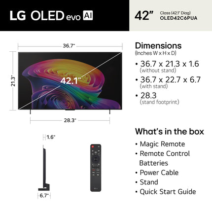 LG 65-Inch C6 Series OLED evo AI 4K Smart TV (OLED65C6PUA, 2026)