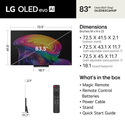 LG 65-Inch C6 Series OLED evo AI 4K Smart TV (OLED65C6PUA, 2026)
