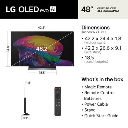 LG 65-Inch C6 Series OLED evo AI 4K Smart TV (OLED65C6PUA, 2026)