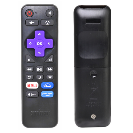 Anderic RRLF16 / RRLF26 Remote Control for most Roku TVs such as ONN, Hisense, Philips, TCL, Hiro [RRLF26]